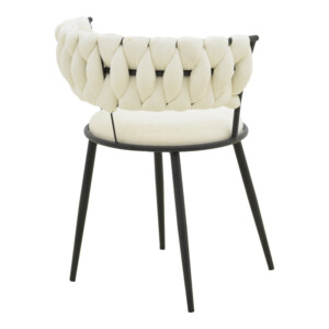 Πολυθρόνα Alkia I pakoworld ύφασμα σε εκρού απόχρωση- πόδι μαύρο μέταλλο 57x58.5x72εκ-029-000379