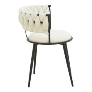 Πολυθρόνα Alkia I pakoworld ύφασμα σε εκρού απόχρωση- πόδι μαύρο μέταλλο 57x58.5x72εκ-029-000379