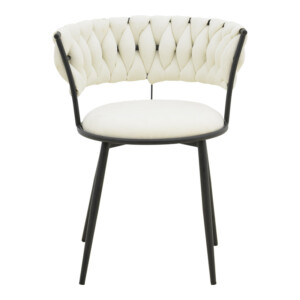 Πολυθρόνα Alkia I pakoworld ύφασμα σε εκρού απόχρωση- πόδι μαύρο μέταλλο 57x58.5x72εκ-029-000379