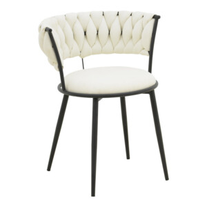 Πολυθρόνα Alkia I pakoworld ύφασμα σε εκρού απόχρωση- πόδι μαύρο μέταλλο 57x58.5x72εκ-029-000379