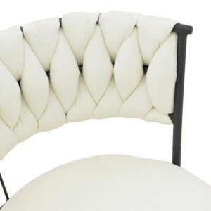 Πολυθρόνα Alkia I pakoworld ύφασμα σε εκρού απόχρωση- πόδι μαύρο μέταλλο 57x58.5x72εκ-029-000379