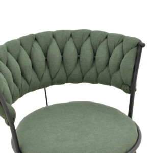 Πολυθρόνα Alkia I pakoworld ύφασμα σε χακί απόχρωση- πόδι μαύρο μέταλλο 57x58.5x72εκ-029-000382