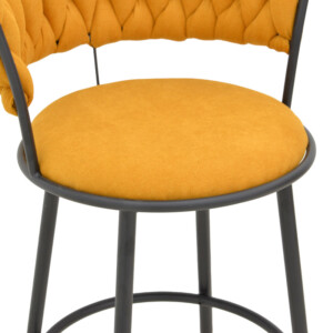 Σκαμπό μπαρ Alkia I pakoworld ύφασμα σε κίτρινη απόχρωση- πόδι μαύρο μέταλλο 50x56x95εκ-029-000383