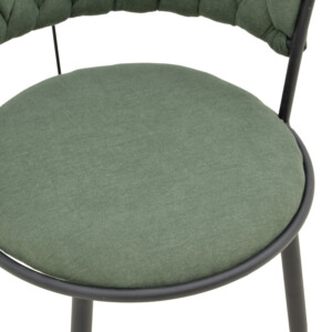 Σκαμπό μπαρ Alkia I pakoworld ύφασμα σε χακί απόχρωση- πόδι μαύρο μέταλλο 50x56x95εκ-029-000387