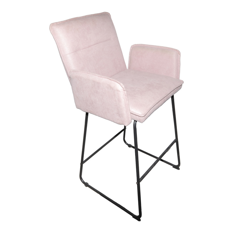 Σκαμπό μπαρ Essential pakoworld ύφασμα σαπιο μήλο-πόδι μαύρο μεταλλικό 57x64.5x107εκ-029-000403