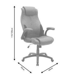 Καρέκλα γραφείου διευθυντή Bear pakoworld pu γκρι antique-μαύρο-033-000017