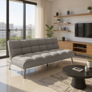 Καναπές-κρεβάτι Rebel pakoworld 3θέσιος με ύφασμα γκρι 189x92x82εκ-035-000019