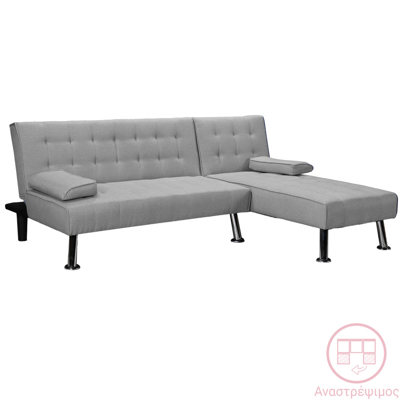 Γωνιακός καναπές-κρεβάτι αναστρέψιμος Brisk pakoworld γκρι ύφασμα 200x146x75εκ-035-000069 Γωνιακός καναπές-κρεβάτι αναστρέψιμος Brisk pakoworld γκρι ύφασμα 200x146x75εκ-035-000069