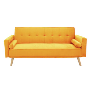 Καναπές-κρεβάτι Success pakoworld 3θέσιος κίτρινο βελούδο 190x80x84εκ-035-000084