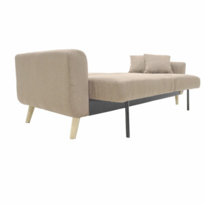 Καναπές-κρεβάτι Carmelo pakoworld με μπεζ-καφέ ύφασμα 214x80x86εκ-035-000085