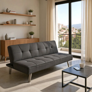 Καναπές-κρεβάτι Travis pakoworld 3θέσιος με ύφασμα ανθρακί 175x83x74εκ-035-000087