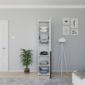 Ντουλάπα στήλη Oryana pakoworld με ράφια σε λευκή diamont απόχρωση 45x62x210εκ-039-000197