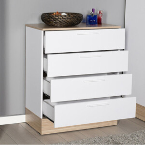 Συρταριέρα Pelita pakoworld σε λευκή-oak απόχρωση 72x40x88εκ-039-000209