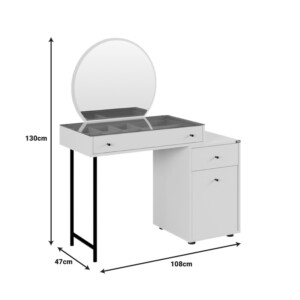 Τουαλέτα κρεβατοκάμαρας με καθρέπτη Princesa pakoworld σε mink απόχρωση 108x47x130εκ-039-000213