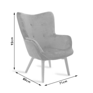 Πολυθρόνα Kido pakoworld βελούδο χρώμα κίτρινο-046-000003