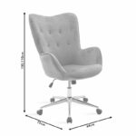 Καρέκλα γραφείου διευθυντή Kido pakoworld με βελούδο γκρι-046-000015