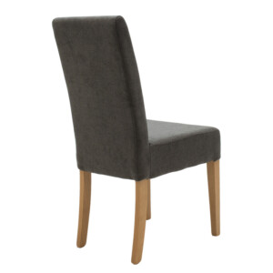 Καρέκλα Ditta pakoworld ύφασμα ανθρακί-πόδι μασίφ ξύλο sonoma-047-000046