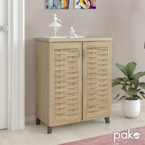 Παπουτσοθήκη-ντουλάπι MANTAM pakoworld 12 ζεύγων χρώμα sonoma 78x40x92εκ-049-000001