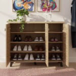 Παπουτσοθήκη-ντουλάπι MANTAM pakoworld 16 ζεύγων χρώμα sonoma 115