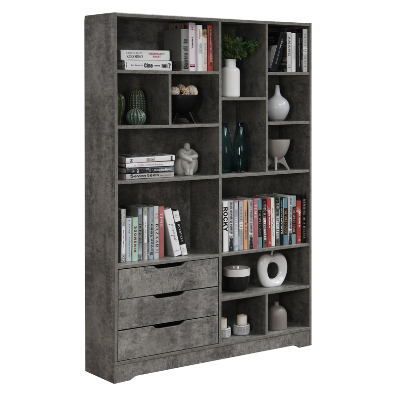 Βιβλιοθήκη Lucinda pakoworld γκρι oak 120x29.8x180.5εκ-049-000092 Βιβλιοθήκη Lucinda pakoworld γκρι oak 120x29.8x180.5εκ-049-000092