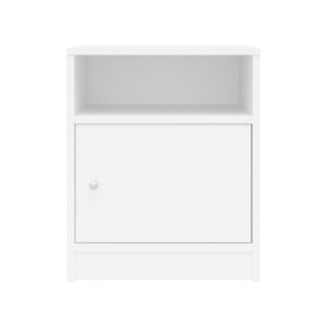 Κομοδίνο Foly pakoworld με ένα ντουλάπι σε λευκή απόχρωση 40x40x50εκ-049-000111