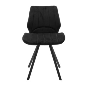 Καρέκλα Sabia pakoworld βελούδο μαύρο-πόδι μαύρο μέταλλο 46x55x80εκ-058-000075