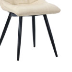 Καρέκλα Nely pakoworld pu ανοιχτό μπεζ-πόδι μαύρο μέταλλο 45x61x85εκ-058-000076