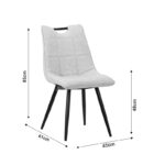 Καρέκλα Nely pakoworld pu ανοιχτό μπεζ-πόδι μαύρο μέταλλο 45x61x85εκ-058-000076