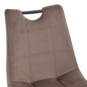 Καρέκλα Nely pakoworld βελούδο σε καφέ απόχρωση με μαύρο πόδι 47x61x85εκ-058-000077