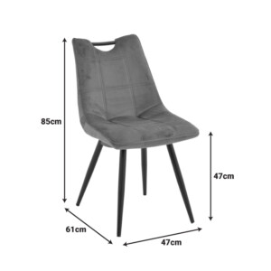 Καρέκλα Nely pakoworld βελούδο σε καφέ απόχρωση με μαύρο πόδι 47x61x85εκ-058-000077