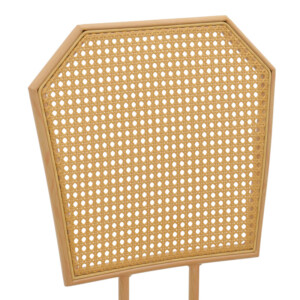 Σκαμπό μπαρ Camilla I pakoworld φυσικό pe rattan με μπεζ ύφασμα και μέταλλο σε φυσική απόχρωση 47.5x58x117εκ-058-000078