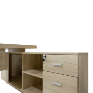 Γραφείο εργασίας αναστρέψιμο επαγγελματικό Amazon pakoworld σε φυσική απόχρωση 200x170x75εκ-069-000017