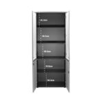 Ντουλάπα γραφείου με γυάλινες πόρτες Lotus pakoworld χρώμα φυσικό - ανθρακί 80x40x200εκ-069-000022