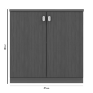 Ντουλάπι γραφείου επαγγελματικό χαμηλό Denith pakoworld ανθρακί-καρυδί  80x40x80εκ-069-000072