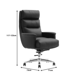 Καρέκλα γραφείου διευθυντή Nagal pakoworld PU σε μαύρη απόχρωση 71x73x117-123εκ-069-000080