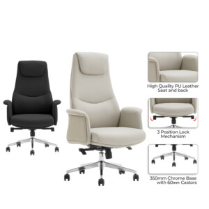 Καρέκλα γραφείου διευθυντή Rekter pakoworld PU σε μπεζ απόχρωση 77x65x119-127εκ-069-000083