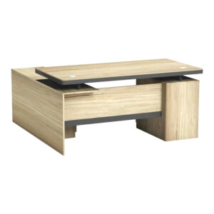 Γραφείο επαγγελματικό Lotus pakoworld με δεξιά γωνία σε φυσική-ανθρακί απόχρωση  200x160x76εκ-069-000107