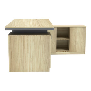 Γραφείο επαγγελματικό Lotus pakoworld με δεξιά γωνία σε φυσική-ανθρακί απόχρωση  200x160x76εκ-069-000107