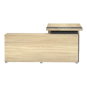 Γραφείο επαγγελματικό Lotus pakoworld με δεξιά γωνία σε φυσική-ανθρακί απόχρωση 180x180x75εκ-069-000112