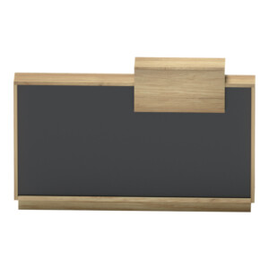 Γραφείο reception Lotus pakoworld σε φυσική-ανθρακί απόχρωση 160x60x105εκ-069-000114