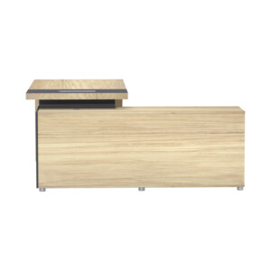 Γραφείο επαγγελματικό Lotus pakoworld αριστερή γωνία σε φυσική-ανθρακί απόχρωση  160x160x75εκ-069-000117