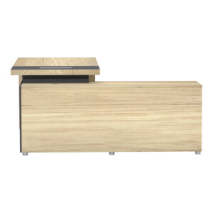 Γραφείο επαγγελματικό Lotus pakoworld αριστερή σε φυσική-ανθρακί απόχρωση 180x180x75εκ-069-000118