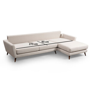 Γωνιακός καναπές κρεβάτι PWF-0526 pakoworld αριστερή γωνία ύφασμα μπεζ-καρυδί 303x168x85εκ-071-001206