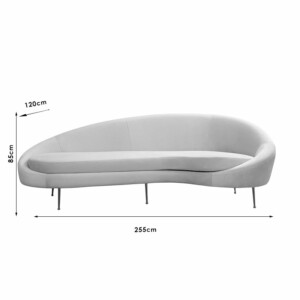 Καναπές 3θέσιος PWF-0574 pakoworld αριστερή γωνία ύφασμα μπεζ 255x120x85εκ-071-001362