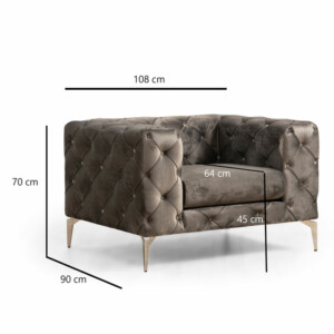 Πολυθρόνα PWF-0579 pakoworld ύφασμα ανθρακί 108x90x70εκ-071-001431