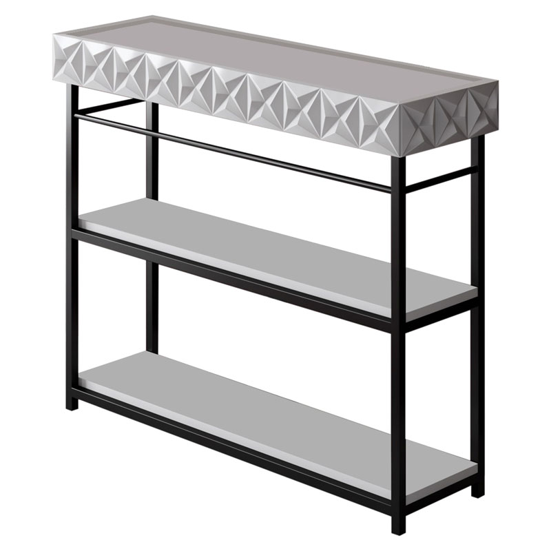 Κονσόλα PWF-0629 pakoworld λευκό-μαύρο 102x32x83εκ-071-001502 Κονσόλα PWF-0629 pakoworld λευκό-μαύρο 102x32x83εκ-071-001502