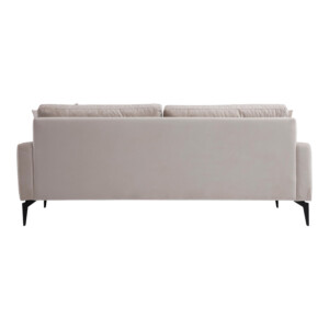 Καναπές 2θέσιος Fortune pakoworld βελούδο μπεζ-μαύρο 175x90x88εκ-071-001565