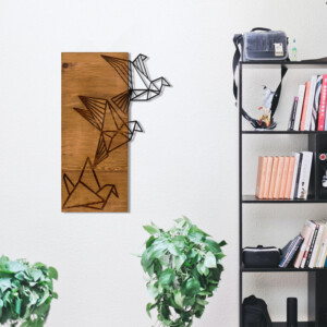 Διακοσμητικό τοίχου Perdon pakoworld ξύλο πεύκου σε φυσική απόχρωση με μαύρο μέταλλο 36x3x60εκ-071-001572