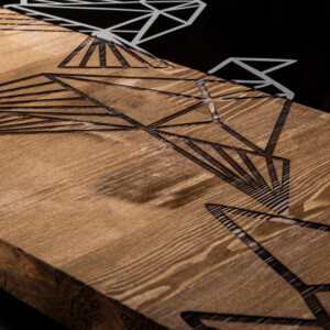 Διακοσμητικό τοίχου Perdon pakoworld ξύλο πεύκου σε φυσική απόχρωση με μαύρο μέταλλο 36x3x60εκ-071-001572