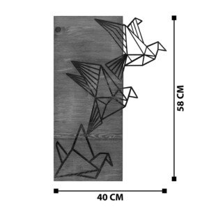 Διακοσμητικό τοίχου Perdon pakoworld ξύλο πεύκου σε φυσική απόχρωση με μαύρο μέταλλο 36x3x60εκ-071-001572